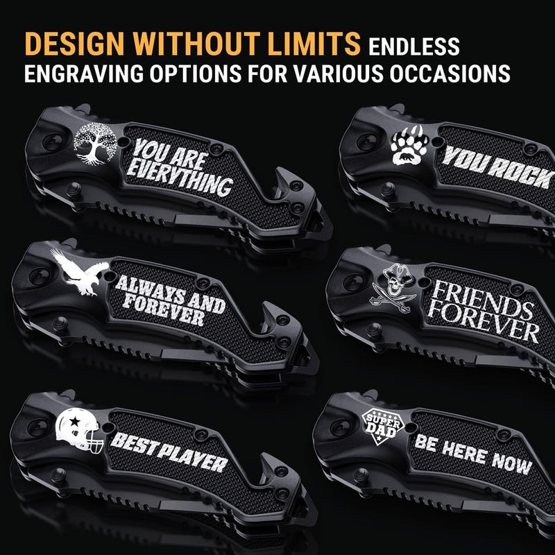 GOOD WORKER Legal Pocket Knife with 2.95” Serrated Blade, Glass Breaker, Seat Belt Cutter - EDC Sharp Folding Knives with Portable Clip - Small Tool for Tactical Camping Survival Hiking - Gifts for Men, Women - Image 4